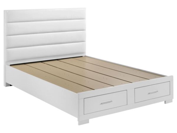Felicity California King Storage Bed White High Gloss