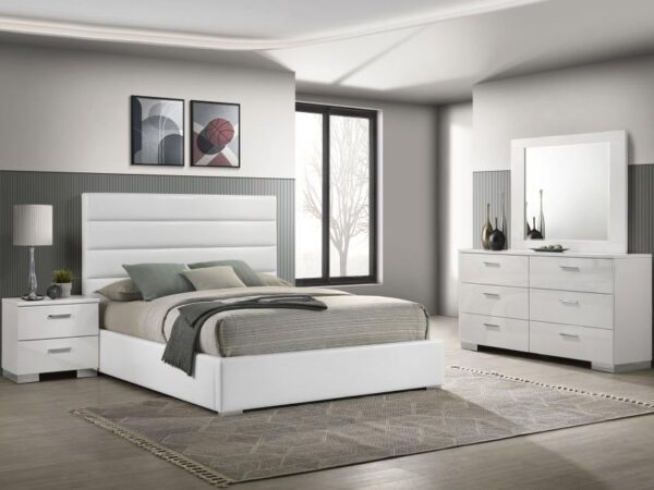 Felicity 4-piece California King Bedroom Set White High Gloss