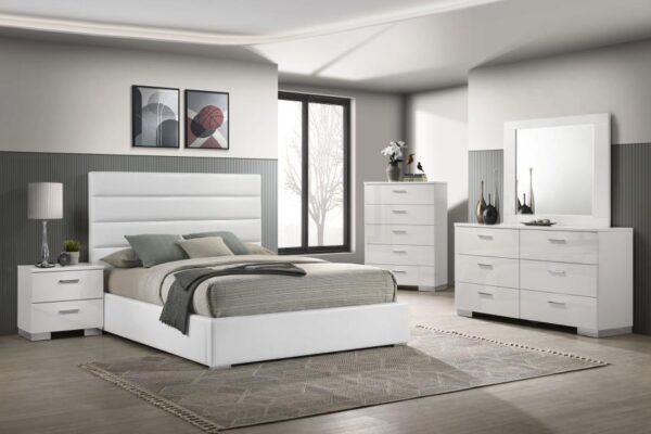 Felicity 53-inch Upholstered California King Bed White