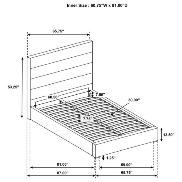 Felicity 53-inch Upholstered Queen Platform Bed White