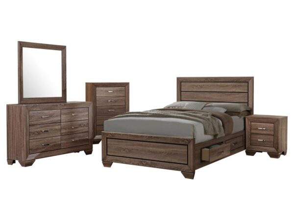 Kauffman 5-piece Eastern King Bedroom Set Washed Taupe