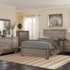 Kauffman Wood California King Storage Panel Bed Washed Taupe
