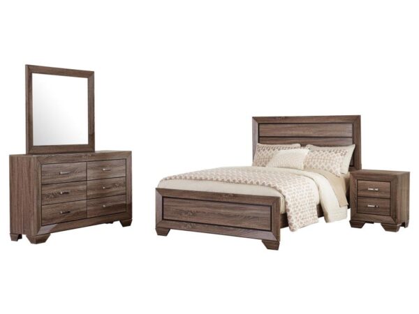 Kauffman 4-piece Eastern King Bedroom Set Washed Taupe