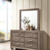 Kauffman 6-drawer Dresser with Mirror Washed Taupe