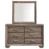 Kauffman 6-drawer Dresser with Mirror Washed Taupe