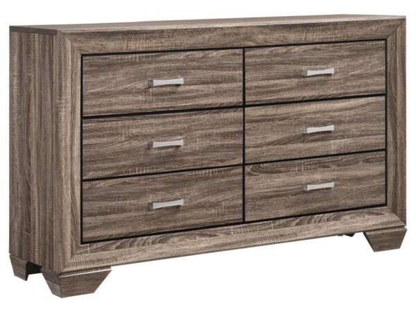 Kauffman 6-drawer Dresser Washed Taupe