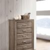 Kauffman 5-drawer Bedroom Chest Washed Taupe