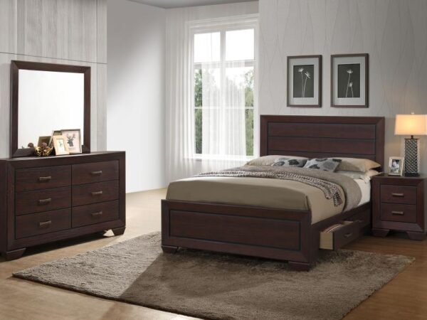 Kauffman 4-piece Eastern King Bedroom Set Dark Cocoa