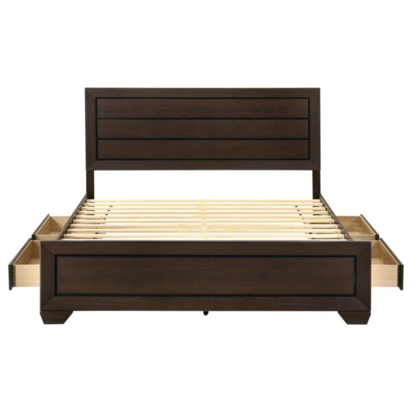 Kauffman Wood Eastern King Storage Panel Bed Dark Cocoa