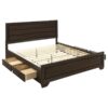 Kauffman Wood California King Storage Panel Bed Dark Cocoa