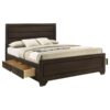 Kauffman Wood California King Storage Panel Bed Dark Cocoa