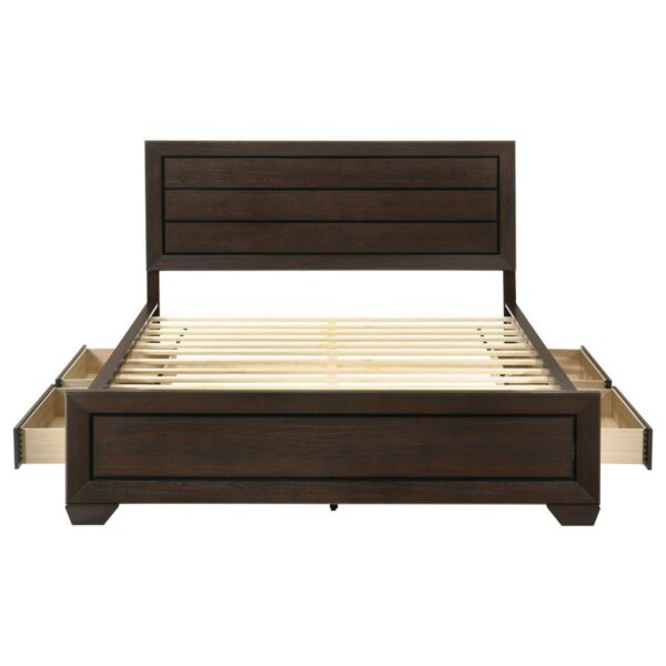 Kauffman Wood California King Storage Panel Bed Dark Cocoa