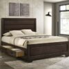 Kauffman Wood Queen Storage Panel Bed Dark Cocoa