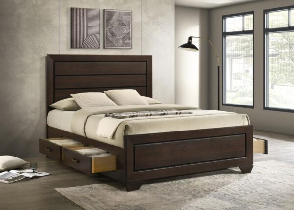 Kauffman Wood Queen Storage Panel Bed Dark Cocoa