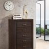Kauffman 5-drawer Bedroom Chest Dark Cocoa