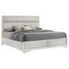 Miranda 54-inch Upholstered Eastern King Panel Bed White