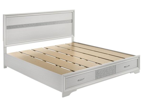 Miranda 51-inch Wood Eastern King Storage Panel Bed White