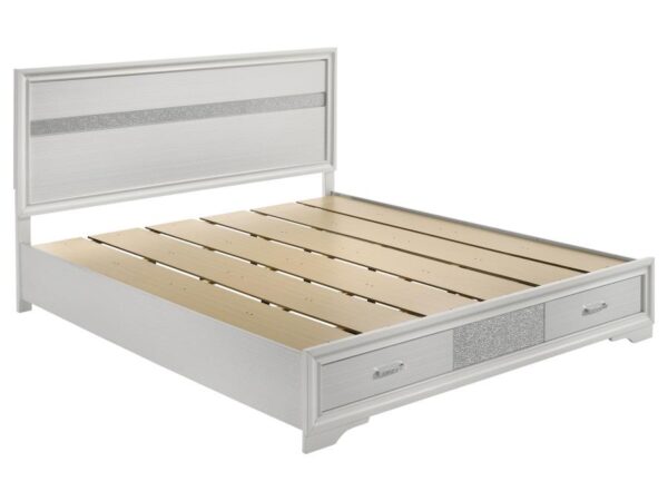 Miranda 51-inch Wood California King Storage Panel Bed White
