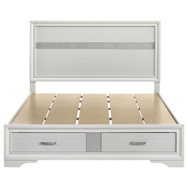 Miranda 51-inch Wood Queen Storage Panel Bed White