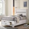 Miranda 51-inch Wood Twin Storage Panel Bed White