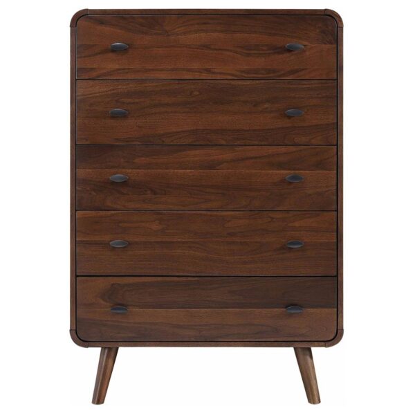 Robyn 5-drawer Bedroom Chest of Drawers Dark Walnut