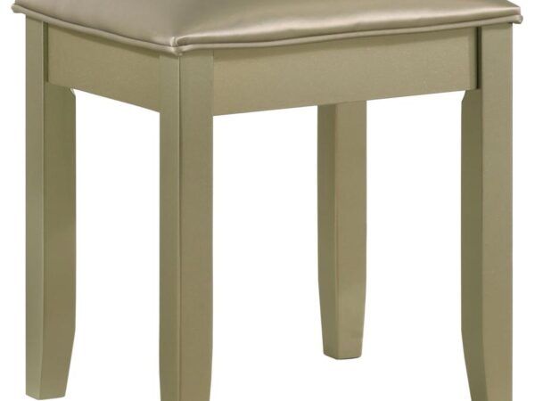 Beaumont Square Upholstered Vanity Stool Champagne