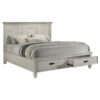 Franco Wood Eastern King Storage Panel Bed Distressed White