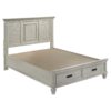 Franco Wood Queen Storage Panel Bed Distressed White