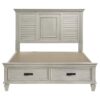 Franco Wood Queen Storage Panel Bed Distressed White