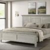 Franco Wood Eastern King Panel Bed Distressed White