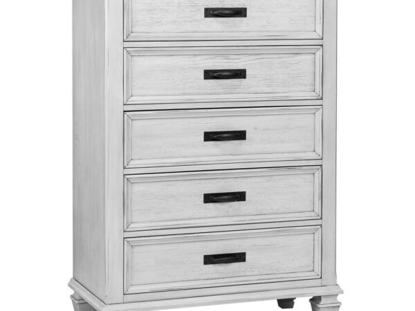 Franco 5-drawer Bedroom Chest Distressed White