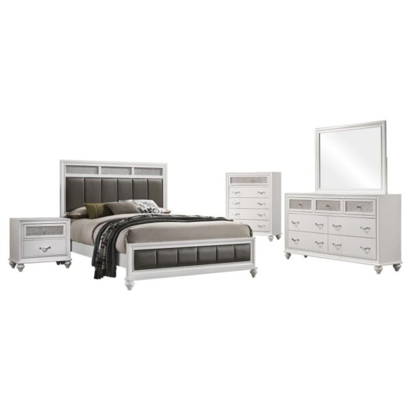Barzini 5-piece Eastern King Bedroom Set White