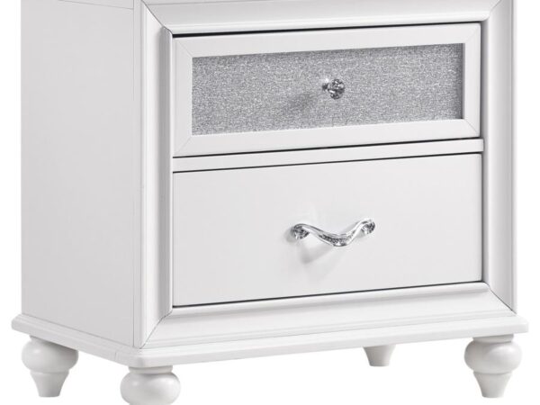 Barzini 2-drawer Nightstand White