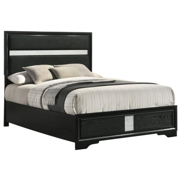 Miranda 54-inch Upholstered Full Panel Bed Black