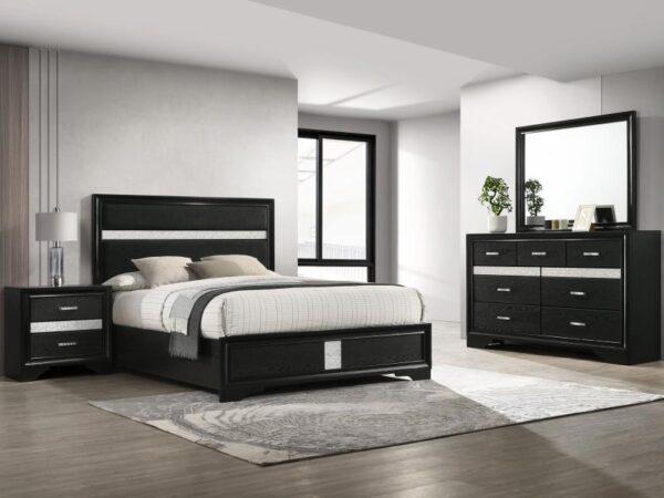 Miranda 4-piece Eastern King Bedroom Set Black