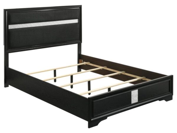 Miranda 54-inch Upholstered Queen Panel Bed Black