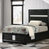 Miranda 54-inch Upholstered Twin Panel Bed Black