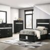 Miranda 54-inch Upholstered Twin Panel Bed Black