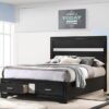 Miranda 51-inch Wood Full Storage Panel Bed Black