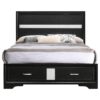 Miranda 51-inch Wood Full Storage Panel Bed Black