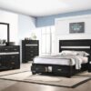 Miranda 51-inch Wood Full Storage Panel Bed Black