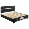 Miranda 51-inch Wood California King Storage Panel Bed Black