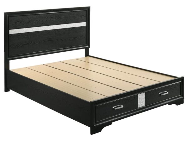 Miranda 51-inch Wood Queen Storage Panel Bed Black