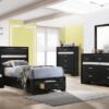 Miranda 51-inch Wood Twin Storage Panel Bed Black