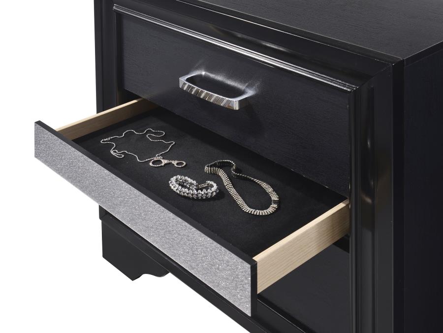 Miranda 3-drawer Nightstand Bedside Table Black