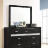 Miranda 7-drawer Dresser with Mirror Black