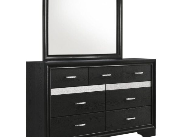 Miranda 7-drawer Dresser with Mirror Black