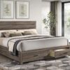 Brantford Wood Eastern King Storage Panel Bed Barrel Oak