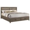 Brantford Wood Eastern King Storage Panel Bed Barrel Oak