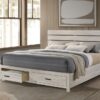 Brantford Wood Eastern King Storage Panel Bed Coastal White